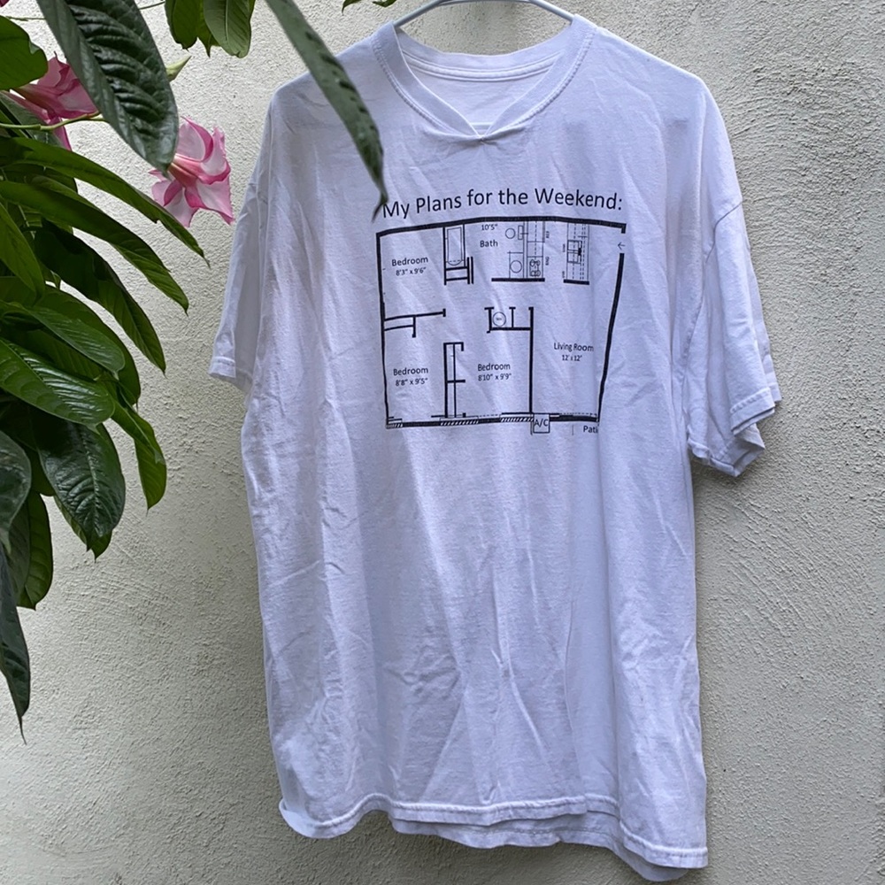 Habitat for humanity white v neck t shirt size L
